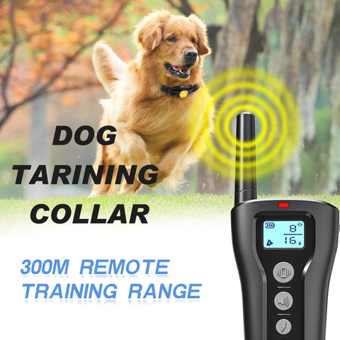 Patpet Dog Training Bark Collar WITH Remote - 300M Range - Sound, Vibration & Shock - 320 Model