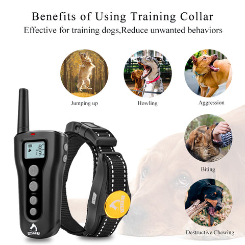 Patpet Dog Training Bark Collar WITH Remote - 300M Range - Sound, Vibration & Shock - 320 Model