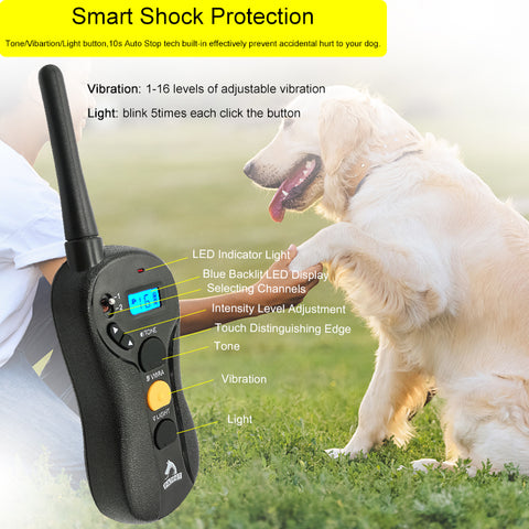 PATPET Dog Training Bark Collar with Remote - 600M Range - Sound & Vibration - 630 Model