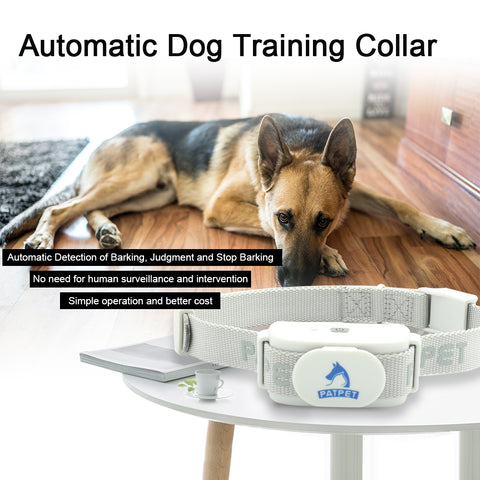 Patpet Anti Bark Rechargeable Dog Training Collar - New Smart Bark Sensor - Sound & Shock - A11 Model